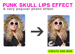 Lips with Skull Photo Effect
