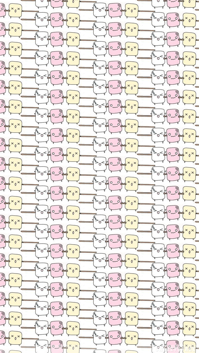 Cute Marshmallows iPhone Wallpaper